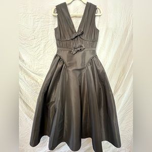 Self Portrait black crepe dress with bow detail size 6, new with tags